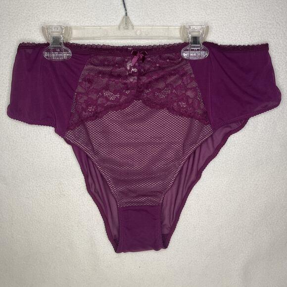 Ivory Rose Maroon Lace Bikini Briefs US 14/ UK 18- NWT - Picture 1 of 3